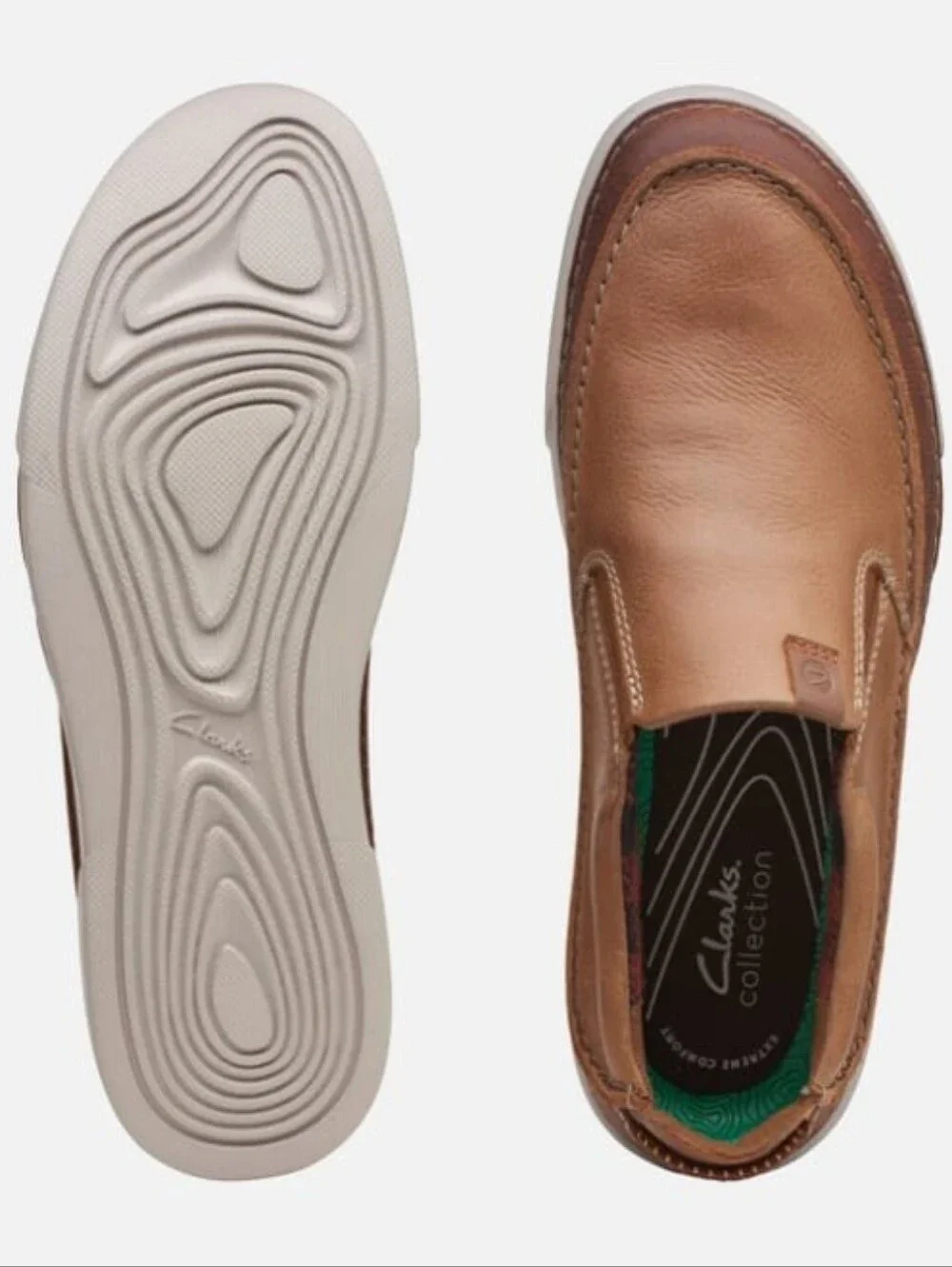 *CLARKS* Gereld Step Tan Leather Slip-On Loafer/Boat Shoes - Size 10M - NEW!